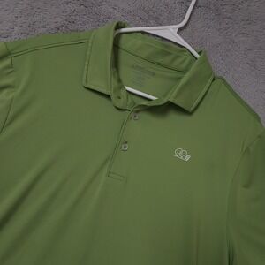 Good Good Polo Shirt Mens Large Performance Stretch Green Golf Preppy Casual L